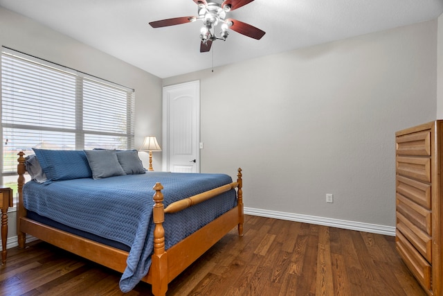 104 Petes Ln, Ponder, TX 76259 - bedroom with baseboards, wood finished floors, and ceiling fan
