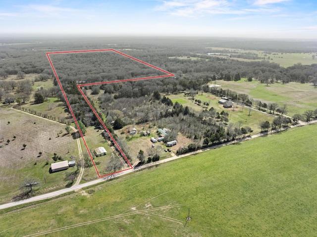 aerial view with a rural view