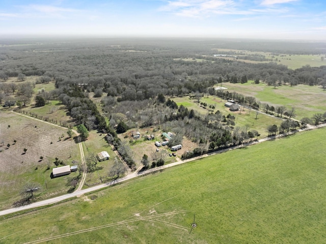 aerial view featuring a rural view