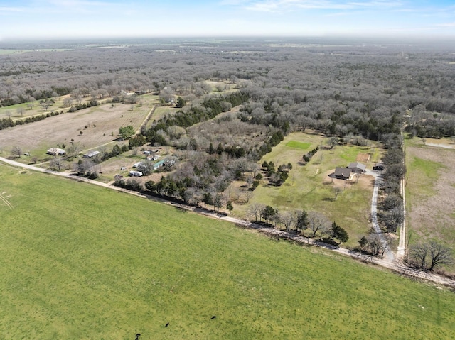 bird's eye view with a rural view