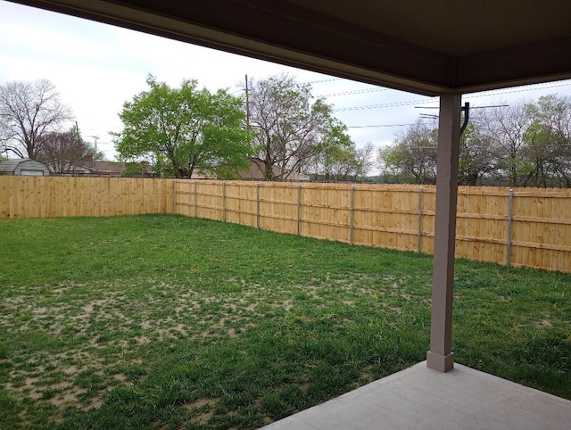 view of yard with fence