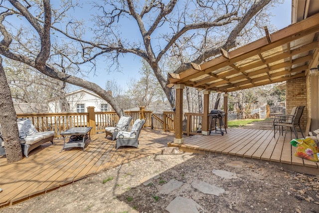 5805 Trail Crest Dr, Arlington, TX 76017 - wooden terrace featuring grilling area