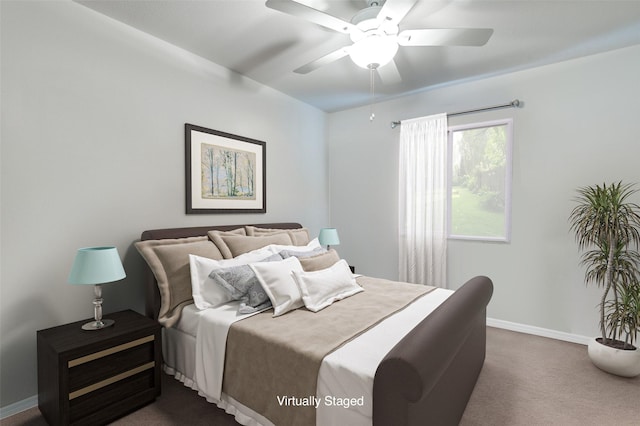 528 Lake Erie Dr, Princeton, TX 75407 - bedroom featuring baseboards, ceiling fan, and dark carpet