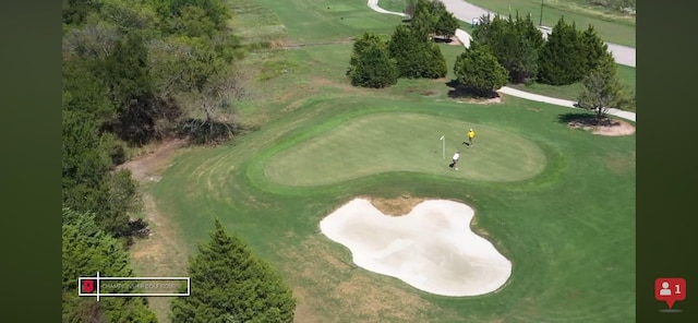 aerial view with view of golf course