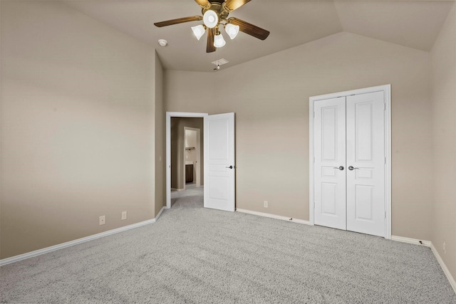 1305 Greenrock Ct, Midlothian, TX 76065 - unfurnished bedroom featuring carpet flooring, baseboards, lofted ceiling, and a closet