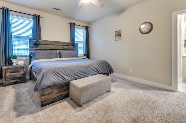 2624 El Camino Ln, Dallas, TX 75212 - bedroom featuring carpet, a ceiling fan, baseboards, and ensuite bathroom
