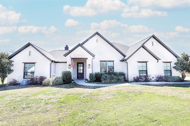 305 Scenic Creek Ct, Reno, TX 76020 - french provincial home featuring brick siding, a front lawn, and a chimney