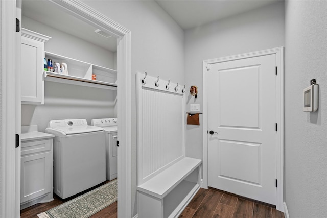 305 Scenic Creek Ct, Reno, TX 76020 - mudroom featuring separate washer and dryer and dark wood finished floors