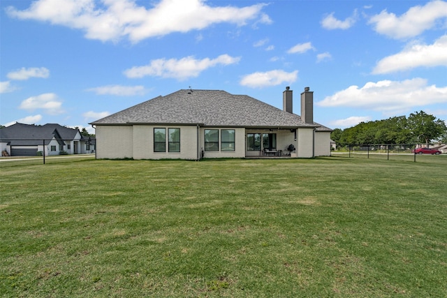 305 Scenic Creek Ct, Reno, TX 76020 - back of house featuring a chimney and a patio area