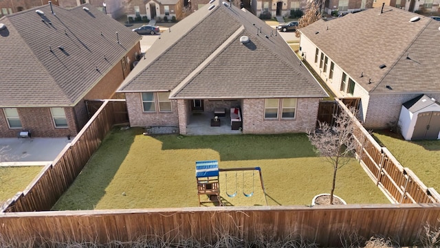 aerial view with a residential view