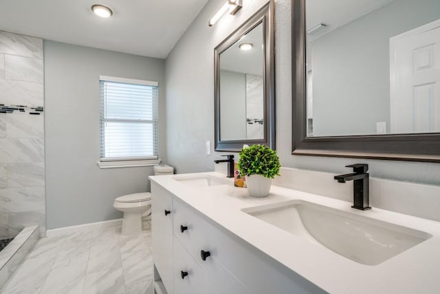 4428 Private Rd Unit 5216, Princeton, TX 75407 - full bathroom with marble finish floor, a sink, toilet, and double vanity