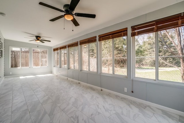 4428 Private Rd Unit 5216, Princeton, TX 75407 - unfurnished sunroom with marble finish floor, a healthy amount of sunlight, and a ceiling fan