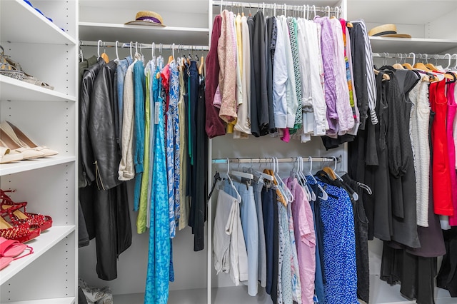 view of walk in closet