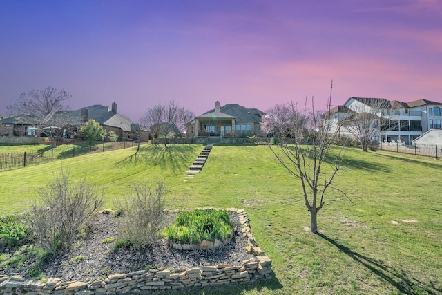 view of yard featuring fence