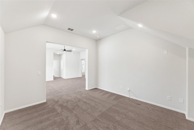 216 Dove Haven Dr, Wylie, TX 75098 - additional living space featuring vaulted ceiling, carpet, recessed lighting, baseboards, and a ceiling fan