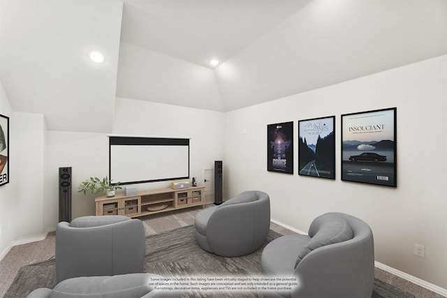 216 Dove Haven Dr, Wylie, TX 75098 - carpeted home theater room with lofted ceiling and baseboards