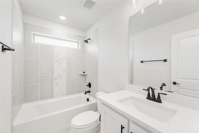 216 Dove Haven Dr, Wylie, TX 75098 - full bathroom with toilet, vanity, shower / bathtub combination, and recessed lighting