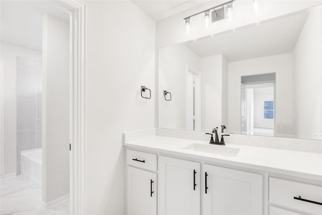 216 Dove Haven Dr, Wylie, TX 75098 - full bathroom featuring vanity, marble finish floors, and bathtub / shower combination