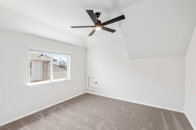 216 Dove Haven Dr, Wylie, TX 75098 - unfurnished room featuring carpet floors, lofted ceiling, baseboards, and a ceiling fan