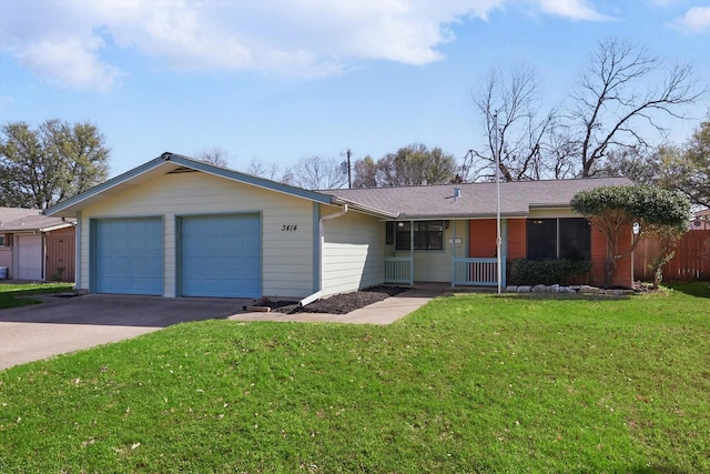3414 Dartmouth Dr, Irving, TX 75062 - single story home featuring a front yard, concrete driveway, and an attached garage