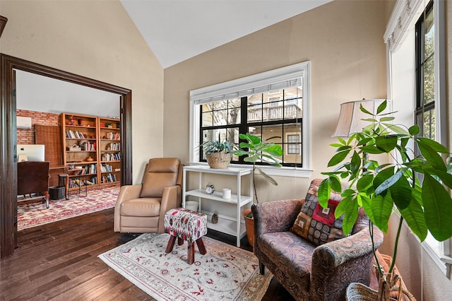 4001 Roswell St, Dallas, TX 75219 - living area with wood-type flooring, healthy amount of natural light, and high vaulted ceiling