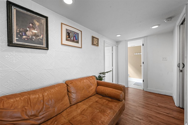 4001 Roswell St, Dallas, TX 75219 - living area with wood finished floors, baseboards, and recessed lighting