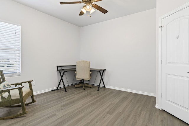 1753 Rio Penasco Rd, Fort Worth, TX 76052 - office space featuring ceiling fan and wood finished floors