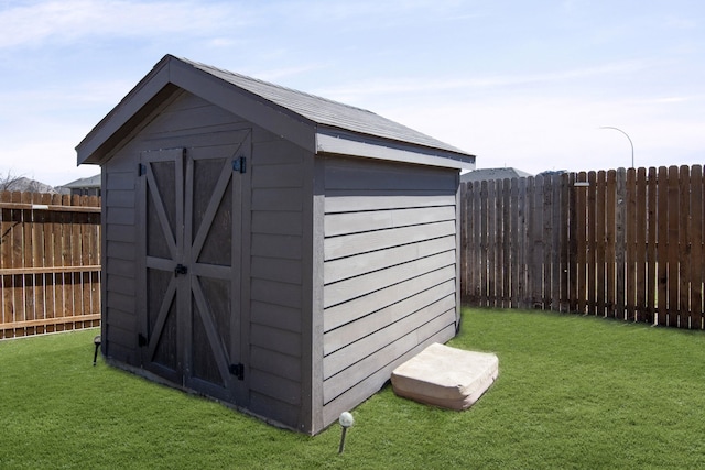 1753 Rio Penasco Rd, Fort Worth, TX 76052 - view of shed with a fenced backyard