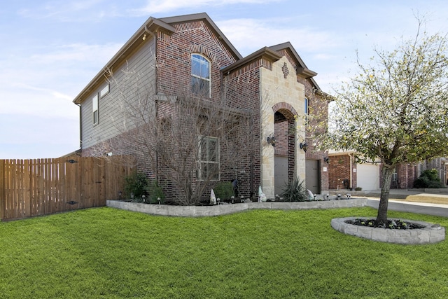 1753 Rio Penasco Rd, Fort Worth, TX 76052 - french country style house with brick siding, stone siding, and a garage