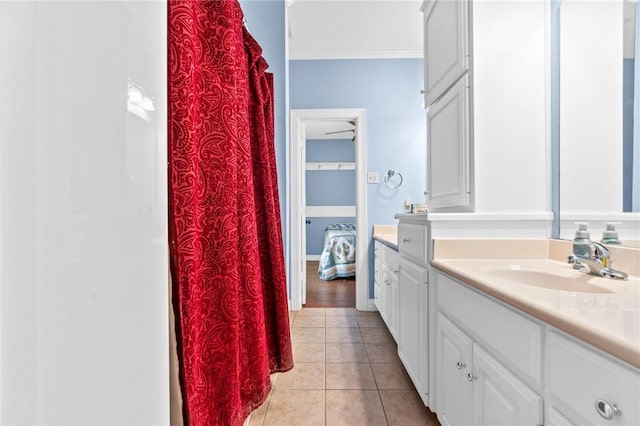 8 Republic Dr, Waco, TX 76708 - full bath with vanity and tile patterned floors