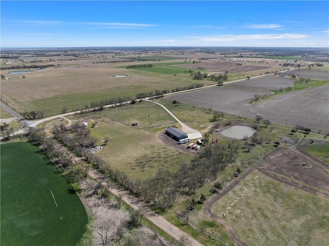 drone / aerial view with a rural view