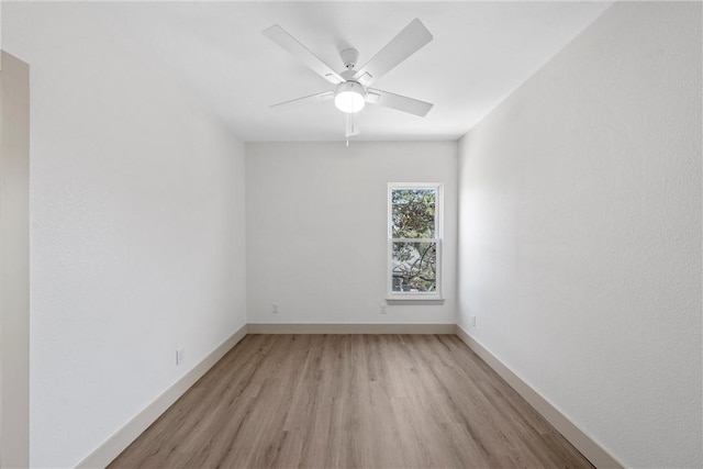 2211 Morrow Ave, Waco, TX 76707 - spare room with light wood-type flooring, baseboards, and ceiling fan