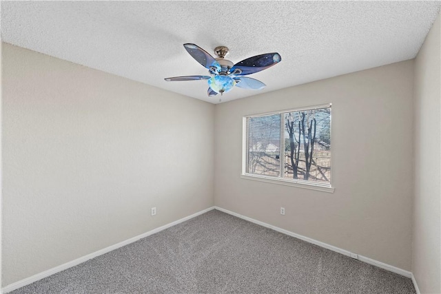 1901 Ruidoso Dr, Waco, TX 76712 - spare room with ceiling fan, carpet floors, baseboards, and a textured ceiling