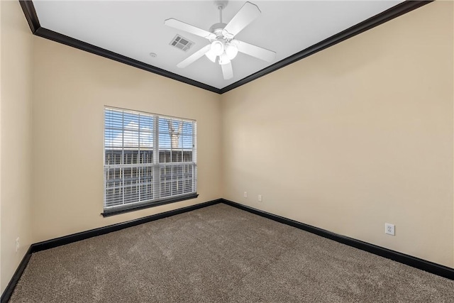 2124 S 4th St, Waco, TX 76706 - spare room featuring visible vents, crown molding, and baseboards