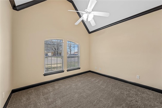 2124 S 4th St, Waco, TX 76706 - carpeted spare room with ornamental molding, baseboards, and a ceiling fan