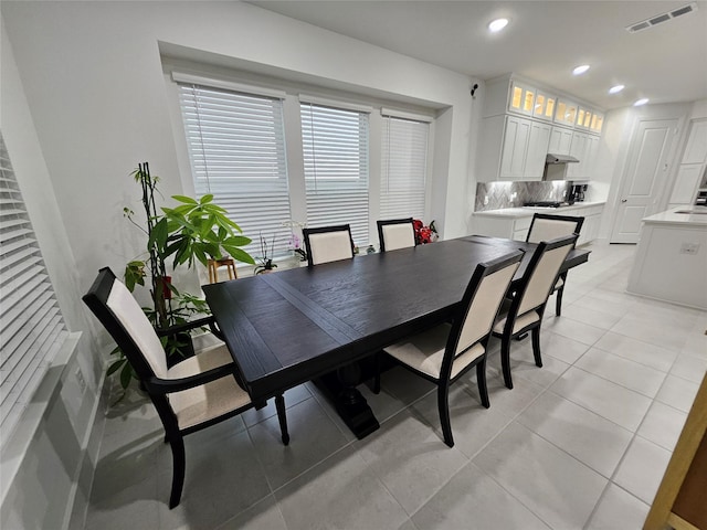 2856 Chester Dr, Celina, TX 75009 - dining room with visible vents, recessed lighting, and light tile patterned floors