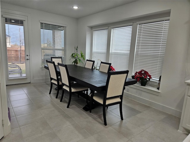 2856 Chester Dr, Celina, TX 75009 - dining area with light tile patterned flooring, baseboards, and recessed lighting