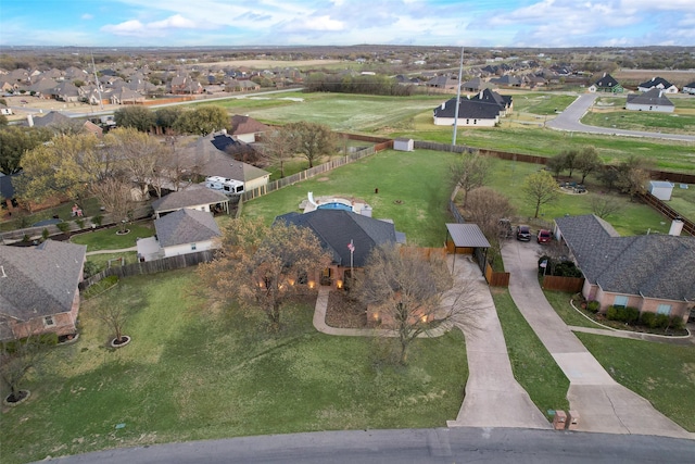 drone / aerial view with a residential view