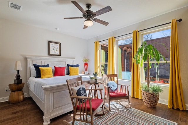 113 Glenwood Dr, Oak Point, TX 75068 - bedroom featuring dark wood finished floors and ceiling fan