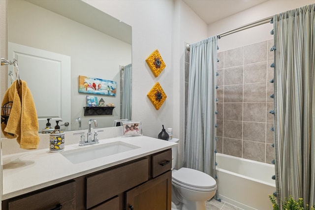113 Glenwood Dr, Oak Point, TX 75068 - bathroom with vanity, shower / bath combination with curtain, and tile patterned floors