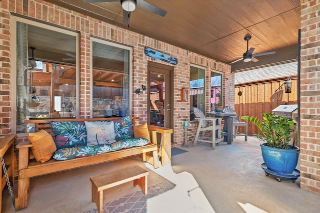 113 Glenwood Dr, Oak Point, TX 75068 - view of patio featuring ceiling fan