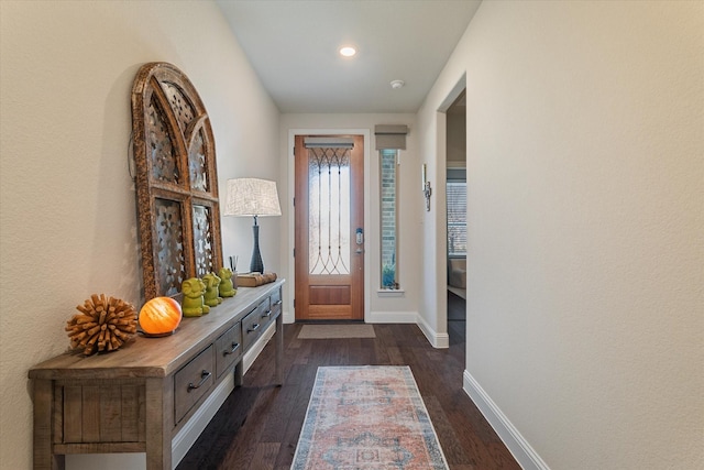113 Glenwood Dr, Oak Point, TX 75068 - foyer featuring dark wood finished floors and recessed lighting