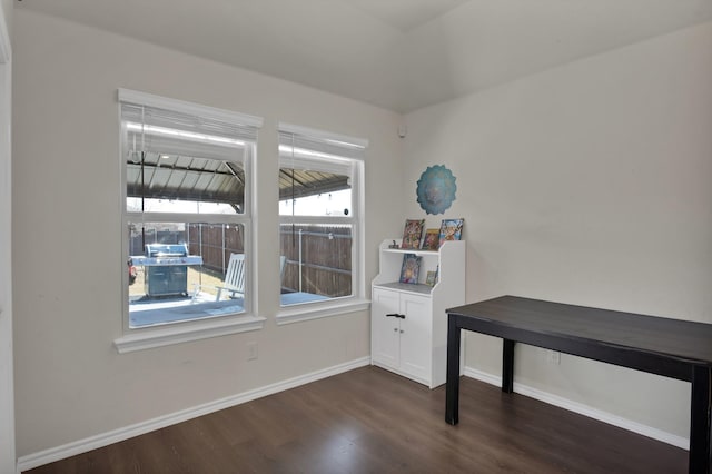 808 Glover Dr, Aubrey, TX 76227 - unfurnished dining area with baseboards and wood finished floors