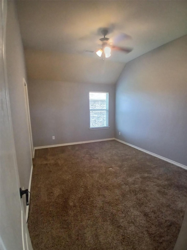 308 Adobe Lilly Ct, Mansfield, TX 76063 - spare room featuring carpet floors, lofted ceiling, and a ceiling fan