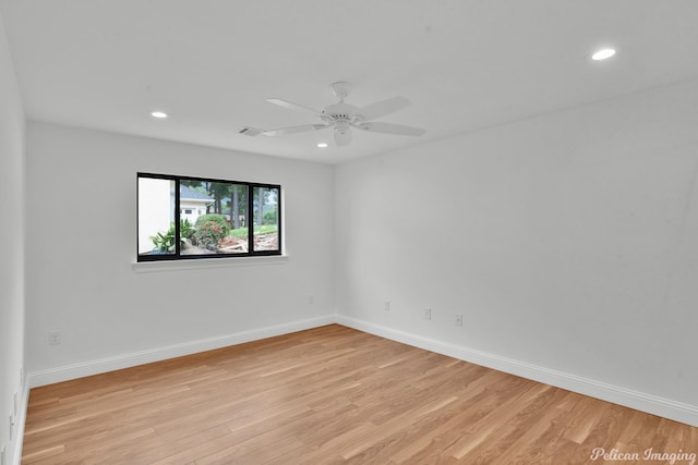 1756 Willow Point Dr, Shreveport, LA 71119 - spare room with light wood-style floors, recessed lighting, and ceiling fan