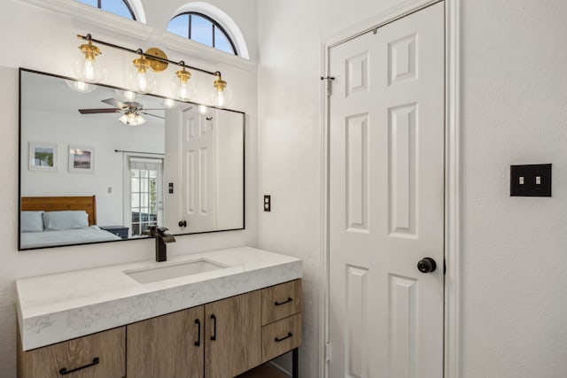3105 San Jacinto St Unit 304, Dallas, TX 75204 - ensuite bathroom with vanity and ceiling fan