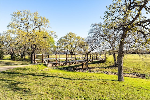 view of home's community with a lawn