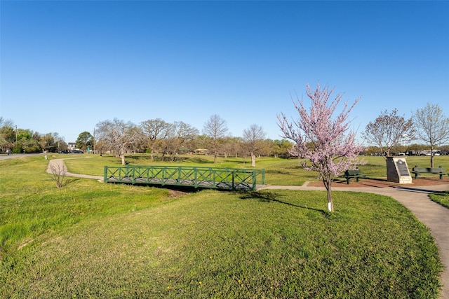 view of community featuring a yard