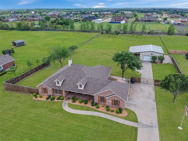 bird's eye view with a residential view