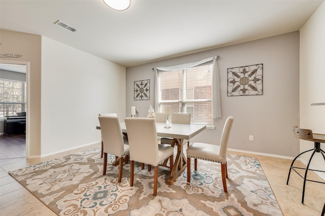 2224 Loreto Dr, Fort Worth, TX 76177 - dining area with visible vents and light tile patterned flooring